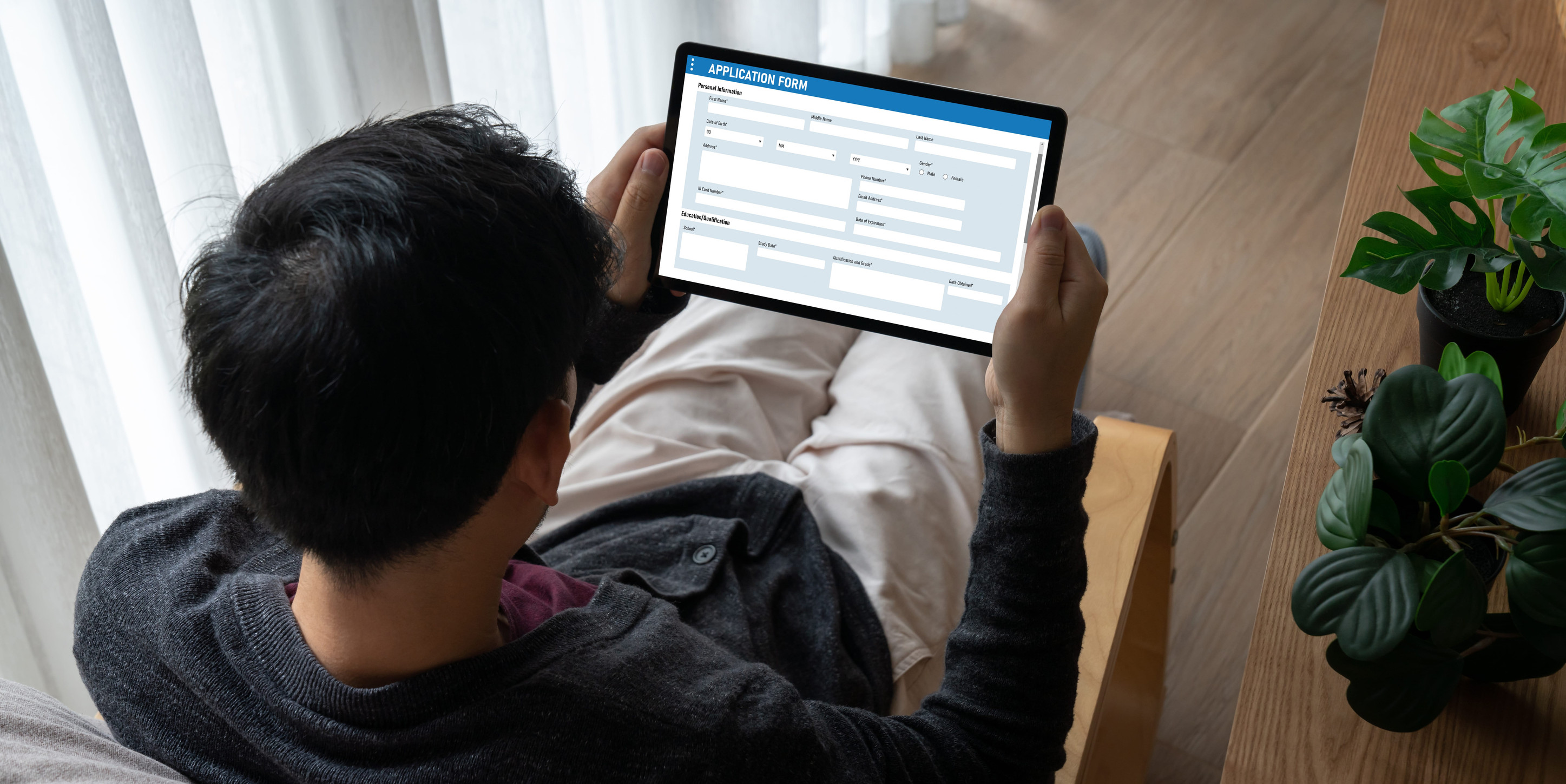 A Man Applying For An Evisa Application