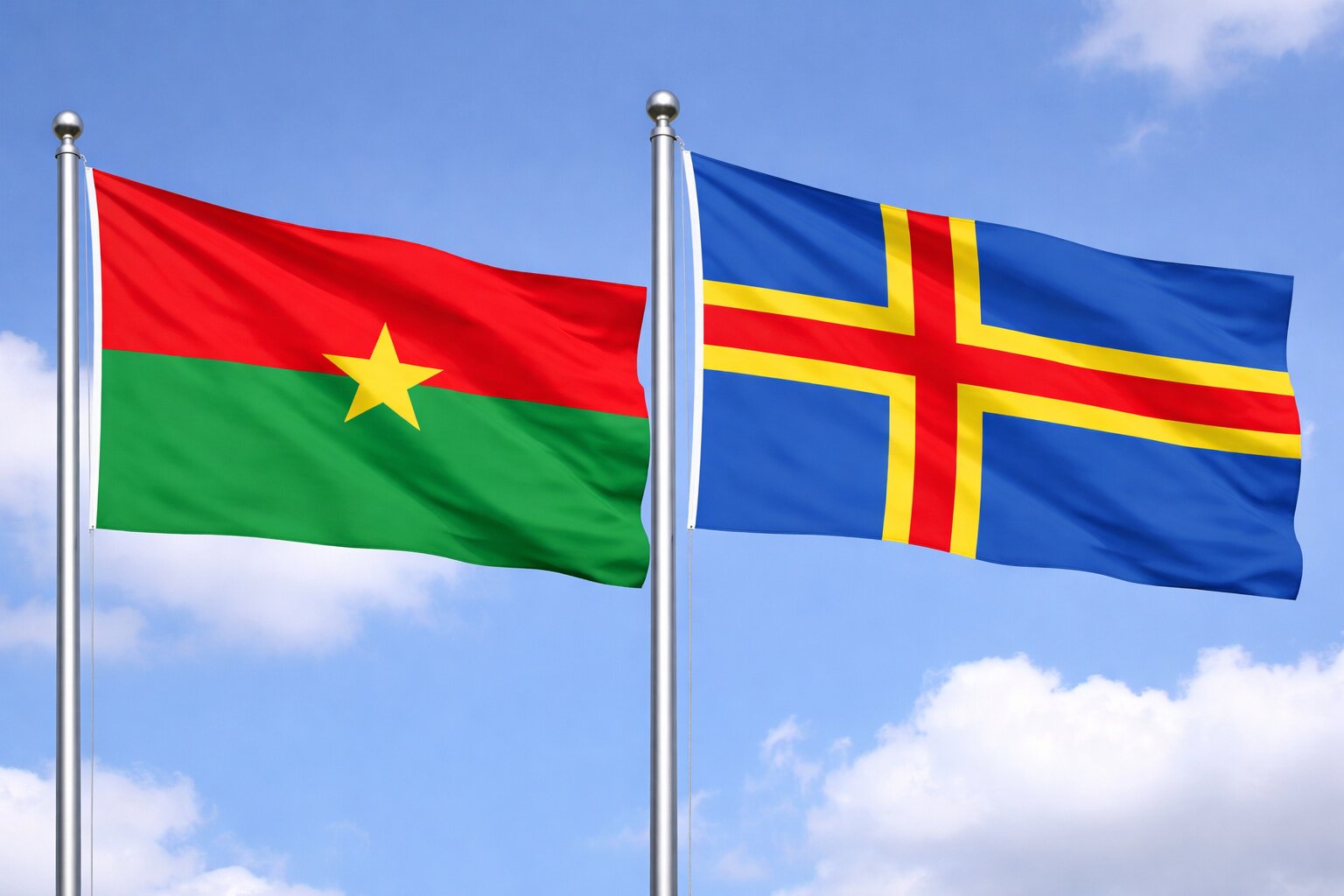 Aland Islands and Burkina Faso eVisa Flag