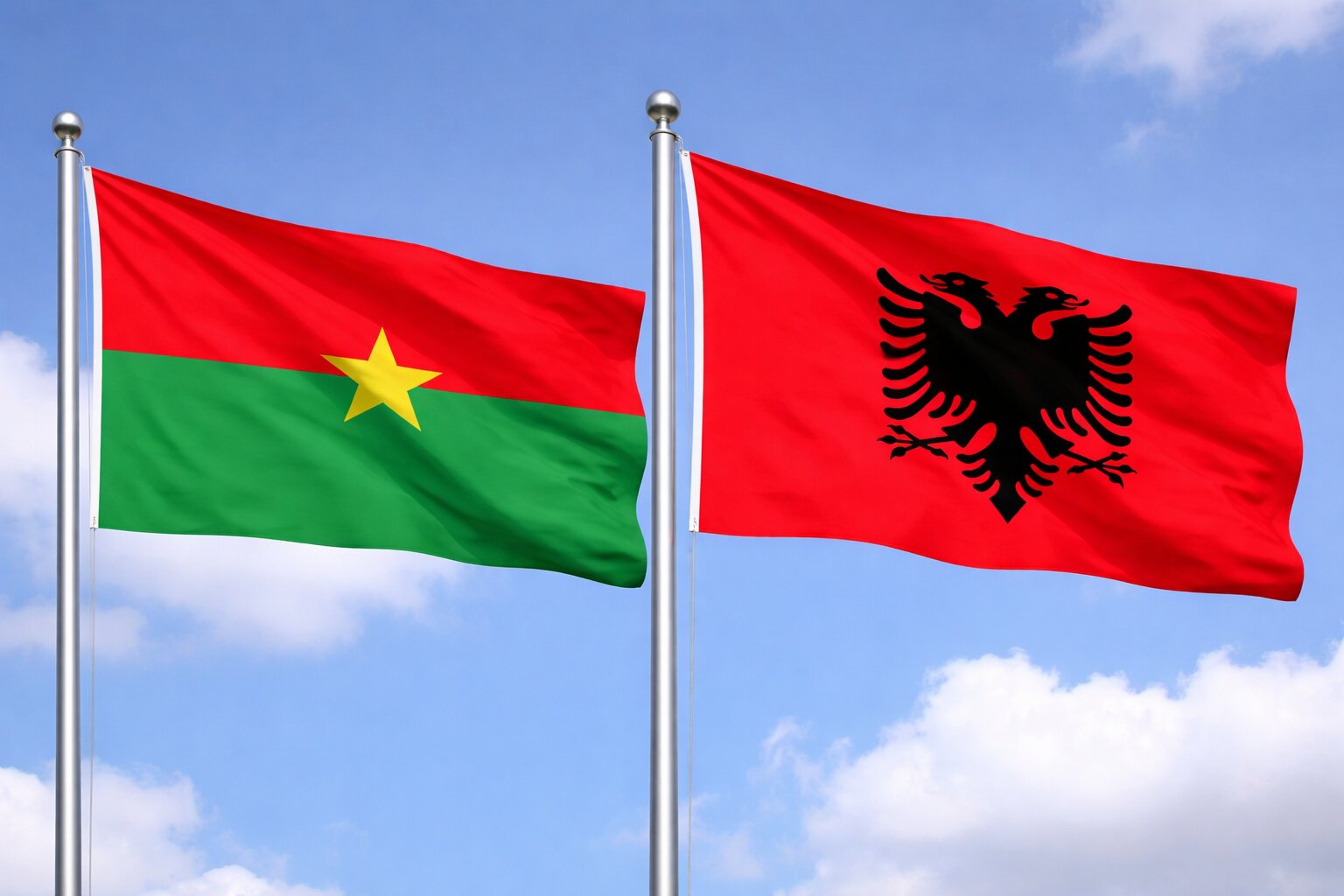 Albania and Burkina Faso eVisa Flag