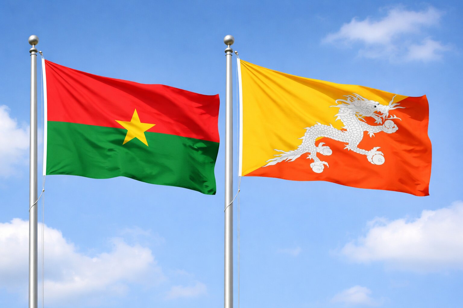 Bhutan and Burkina Faso eVisa Flag