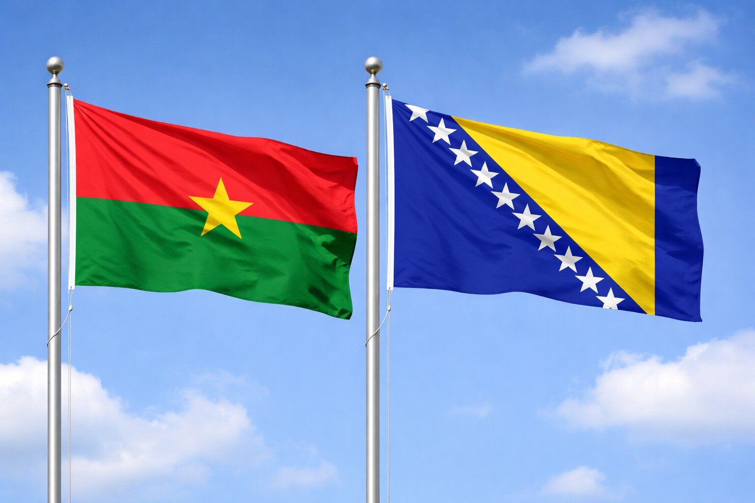 Bosnia and Herzegovina and Burkina Faso eVisa Flag