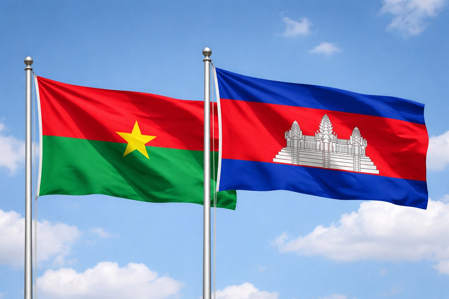 Cambodia and Burkina Faso eVisa Flag