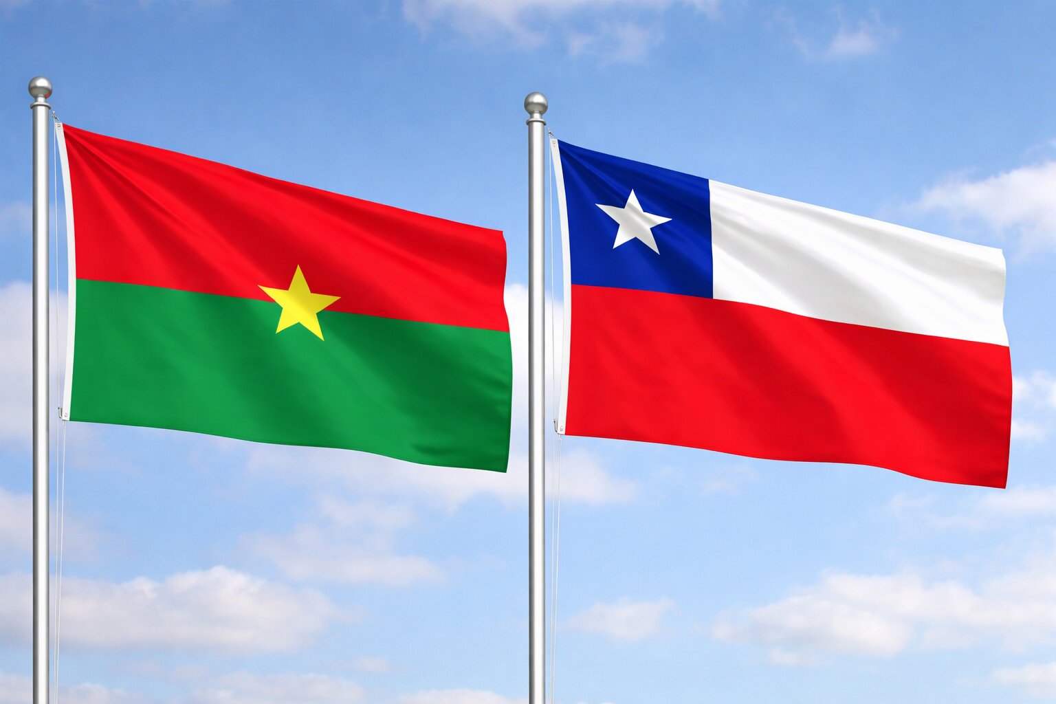 Chile and Burkina Faso eVisa Flag