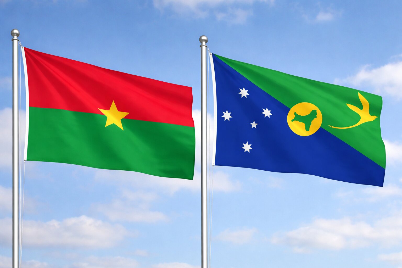 Christmas Island and Burkina Faso eVisa Flag