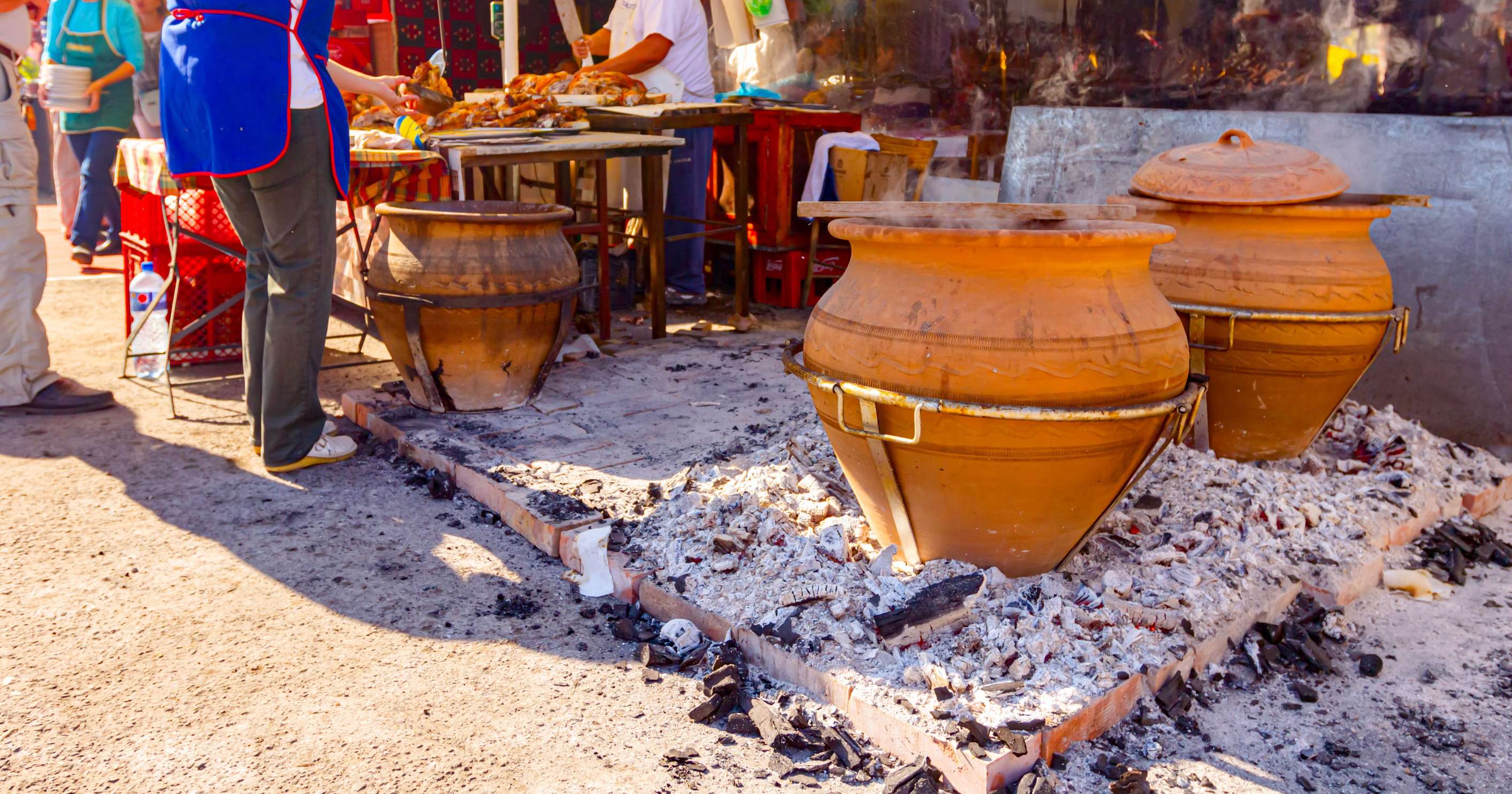 Clay Pot Cooking Over An Open Fire