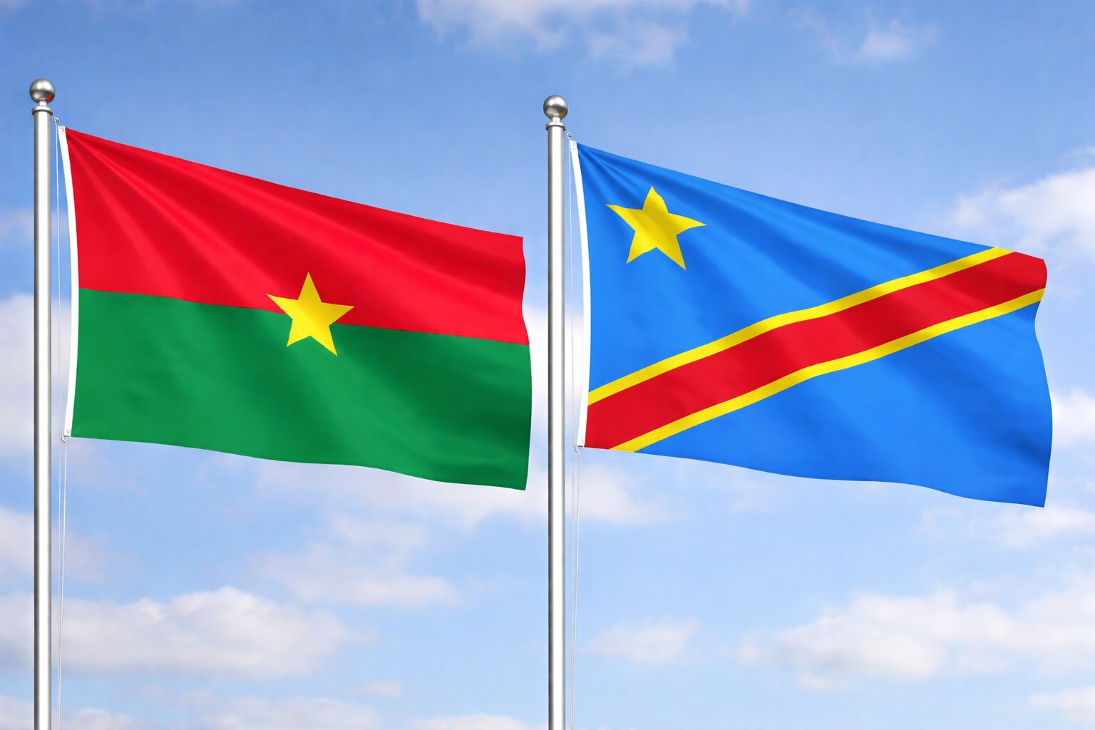 Democratic Republic of the Congo and Burkina Faso eVisa Flag