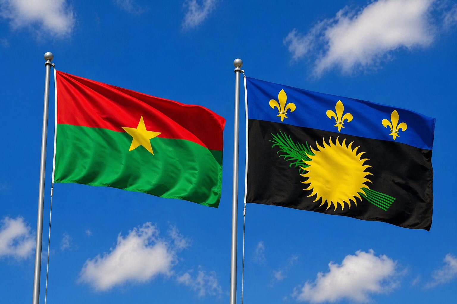 guadeloupe and Burkina Faso eVisa Flag