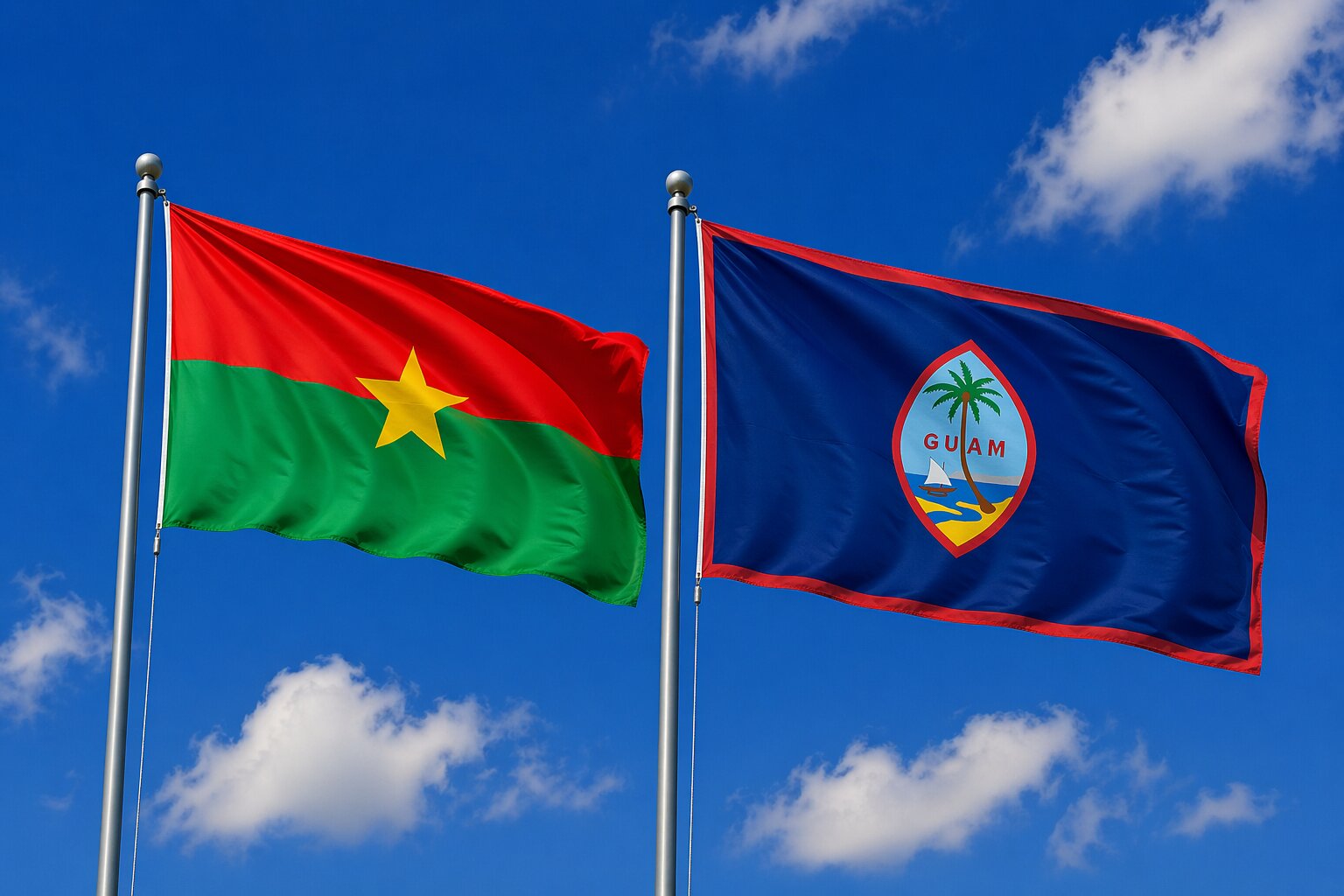 guam and Burkina Faso eVisa Flag