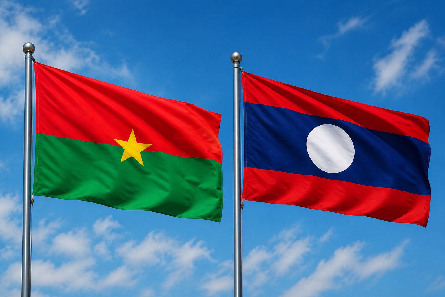 Laos and Burkina Faso Flag