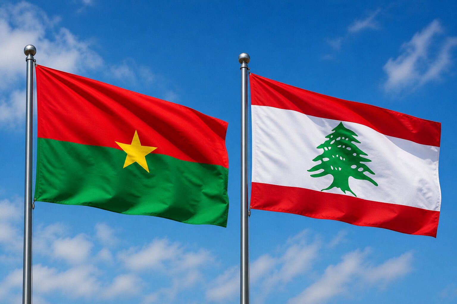 Lebanon and Burkina Faso Flag