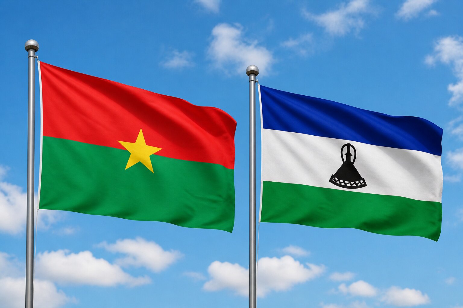 Lesotho and Burkina Faso Flag
