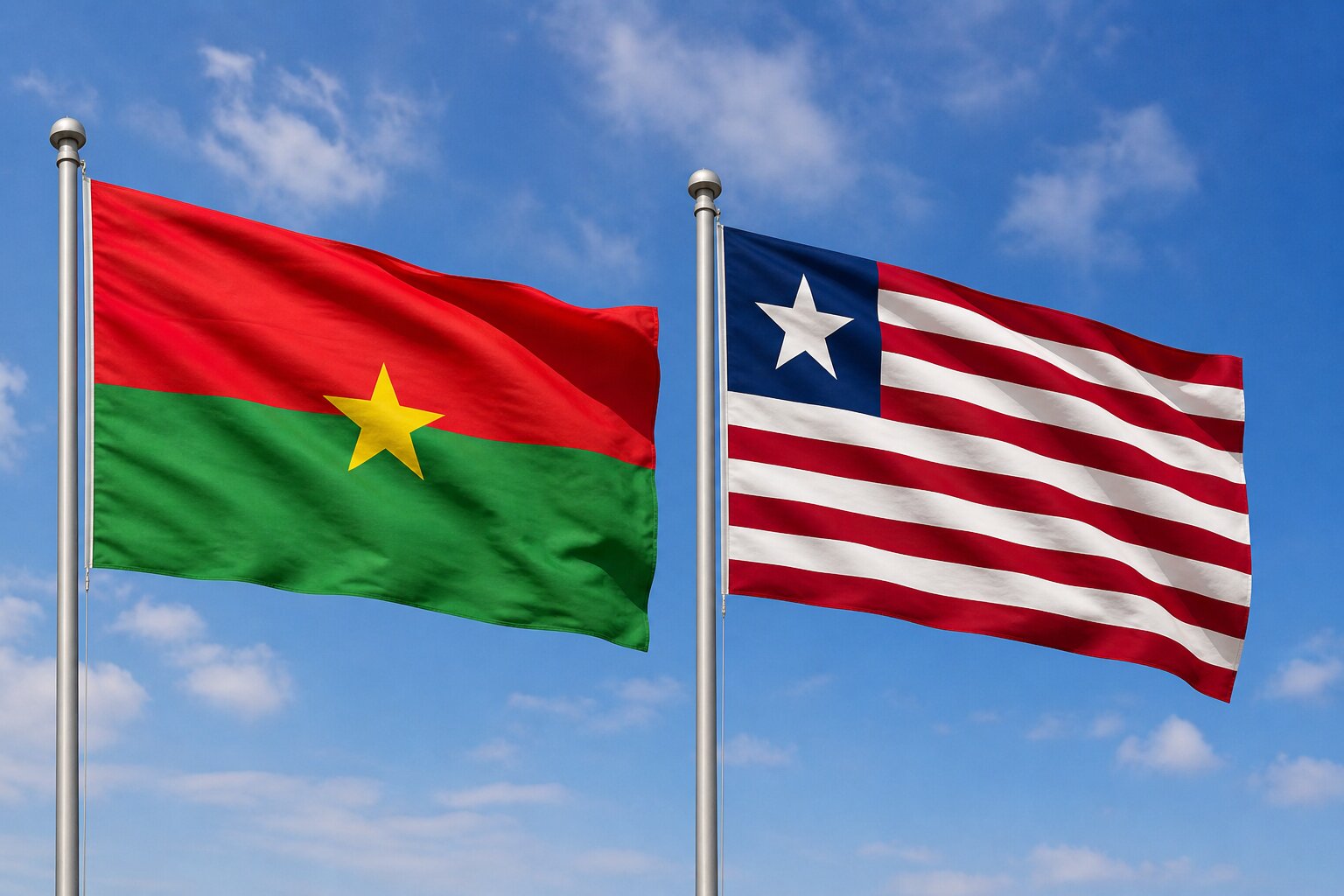 Liberia and Burkina Faso Flag