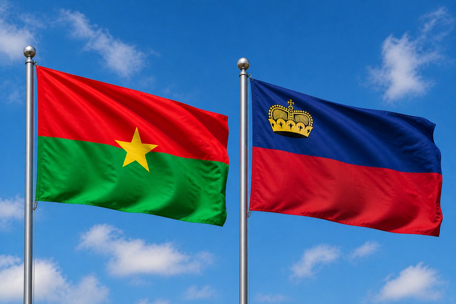 Liechtenstein and Burkina Faso Flag