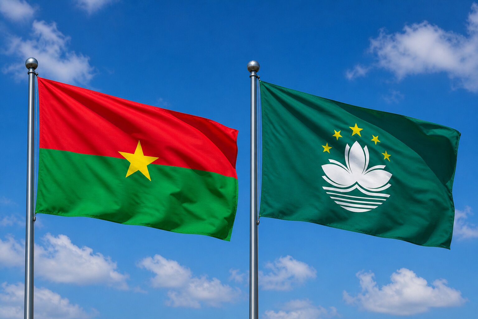 Macau and Burkina Faso Flag