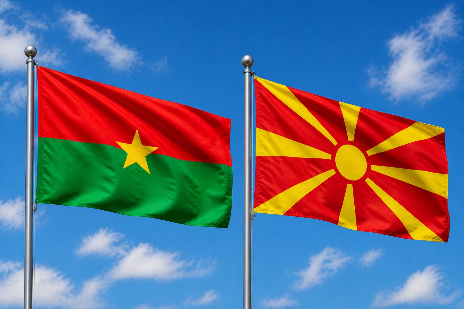 Macedonia and Burkina Faso Flag