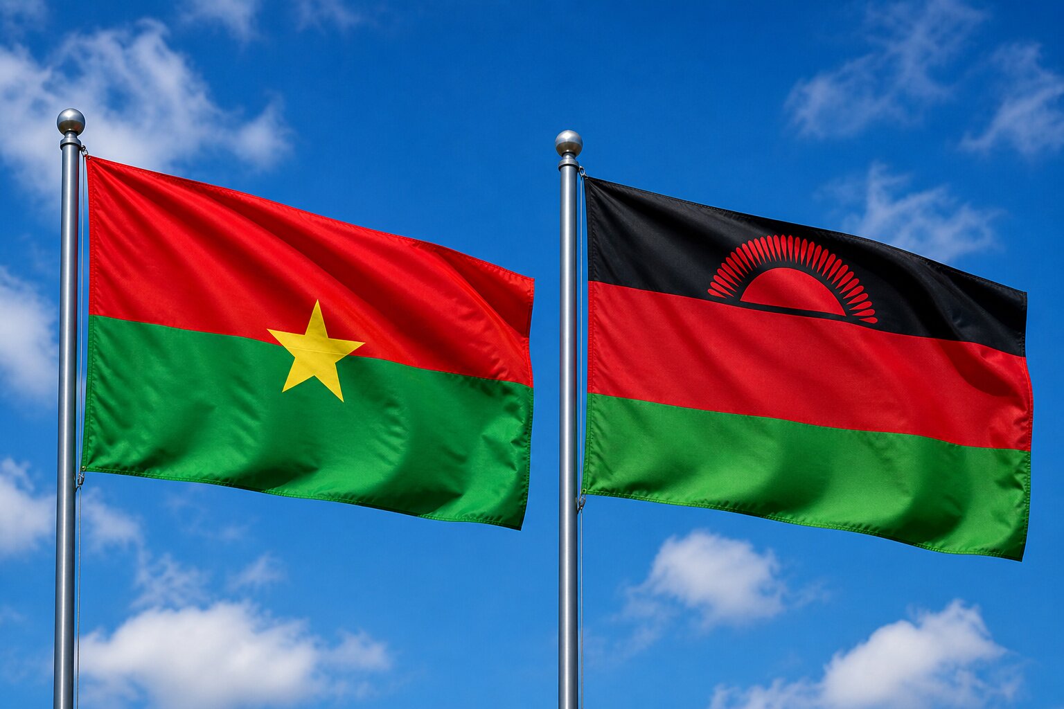 Malawi and Burkina Faso Flag
