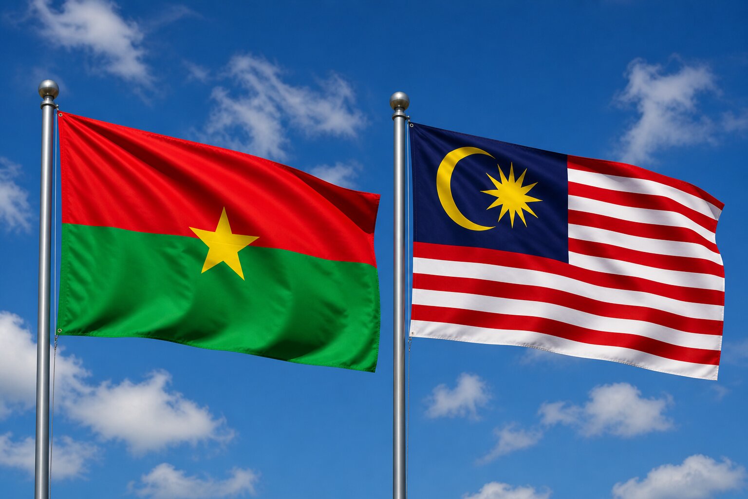Malaysia and Burkina Faso Flag