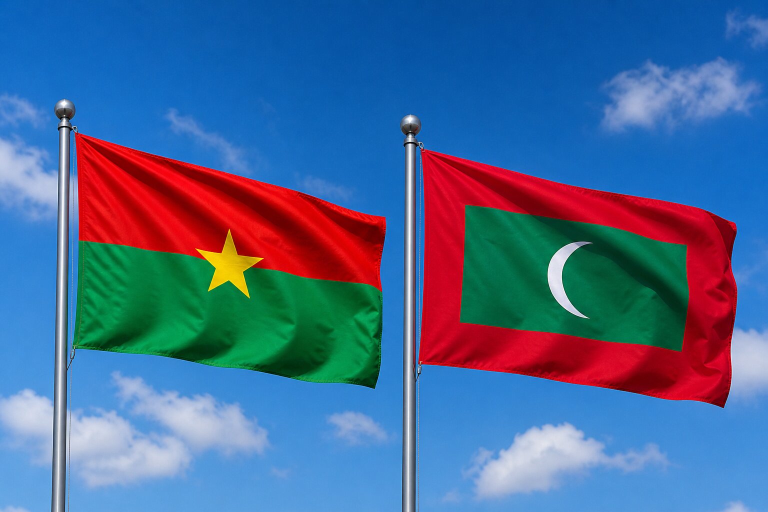 Maldives and Burkina Faso Flag
