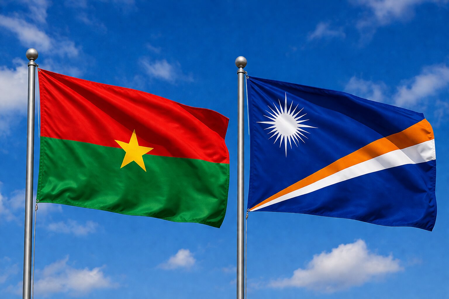 Marshall Islands and Burkina Faso Flag