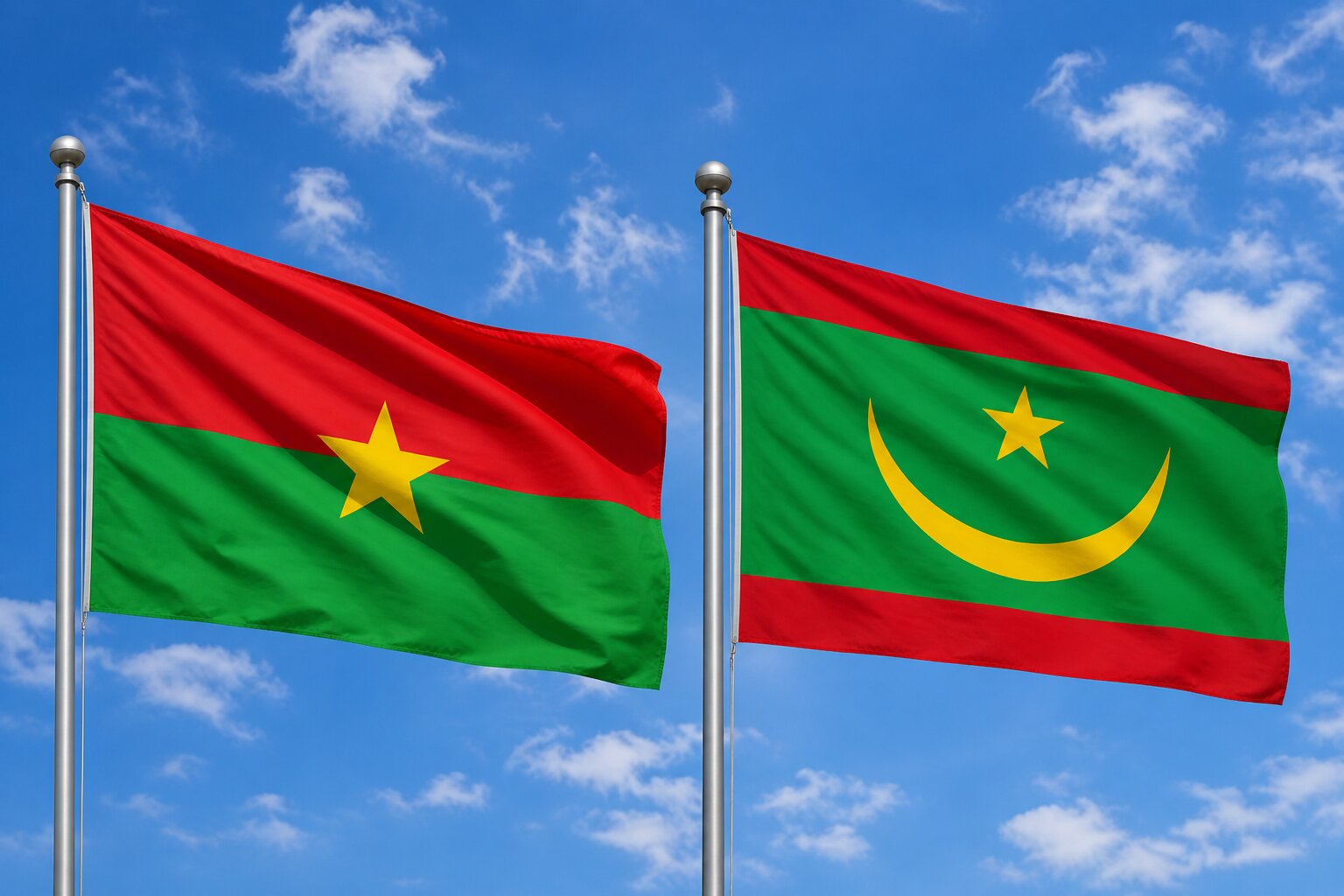 Mauritania and Burkina Faso Flag