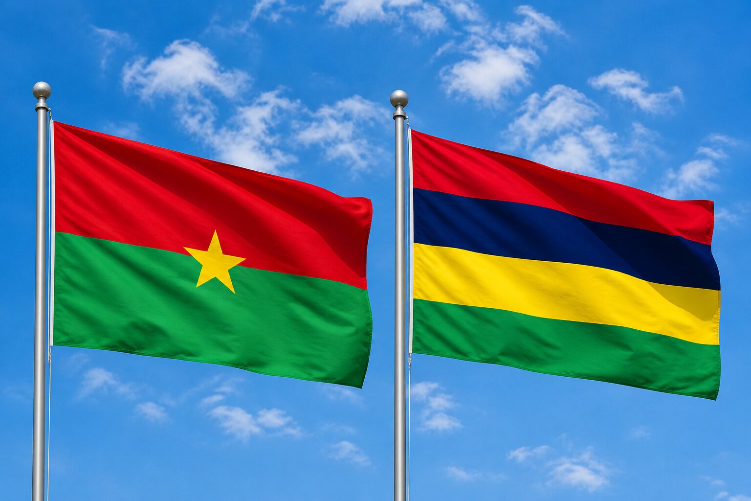 Mauritius and Burkina Faso Flag