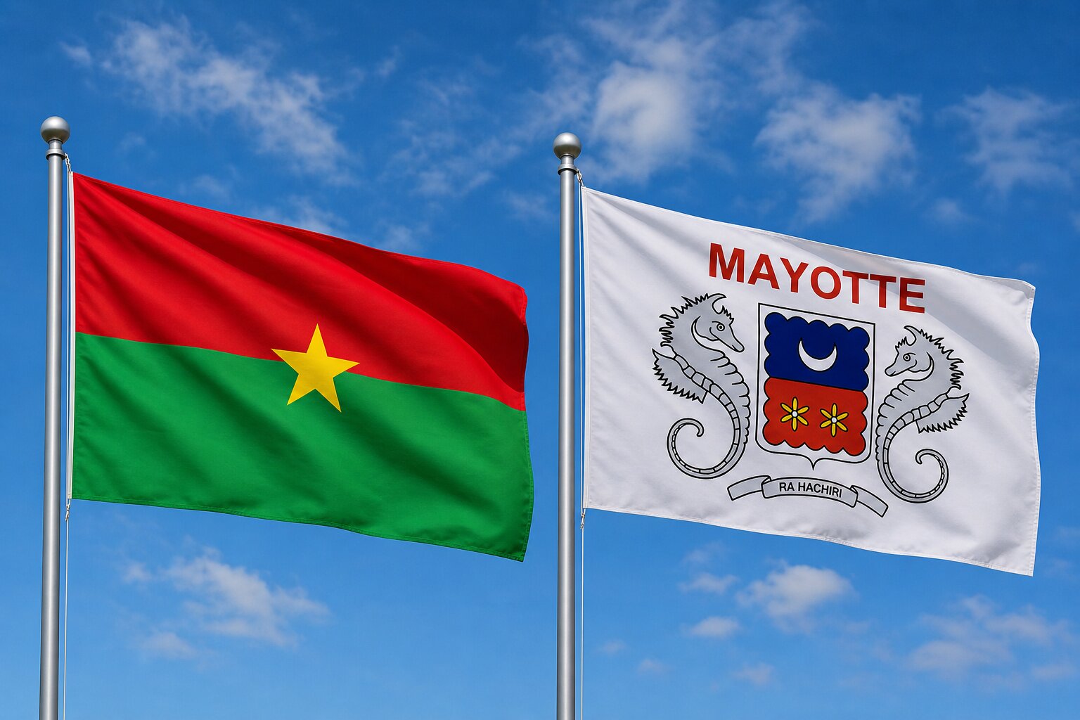Mayotte and Burkina Faso Flag