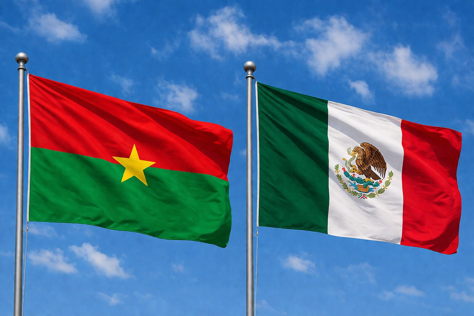 Mexico and Burkina Faso Flag