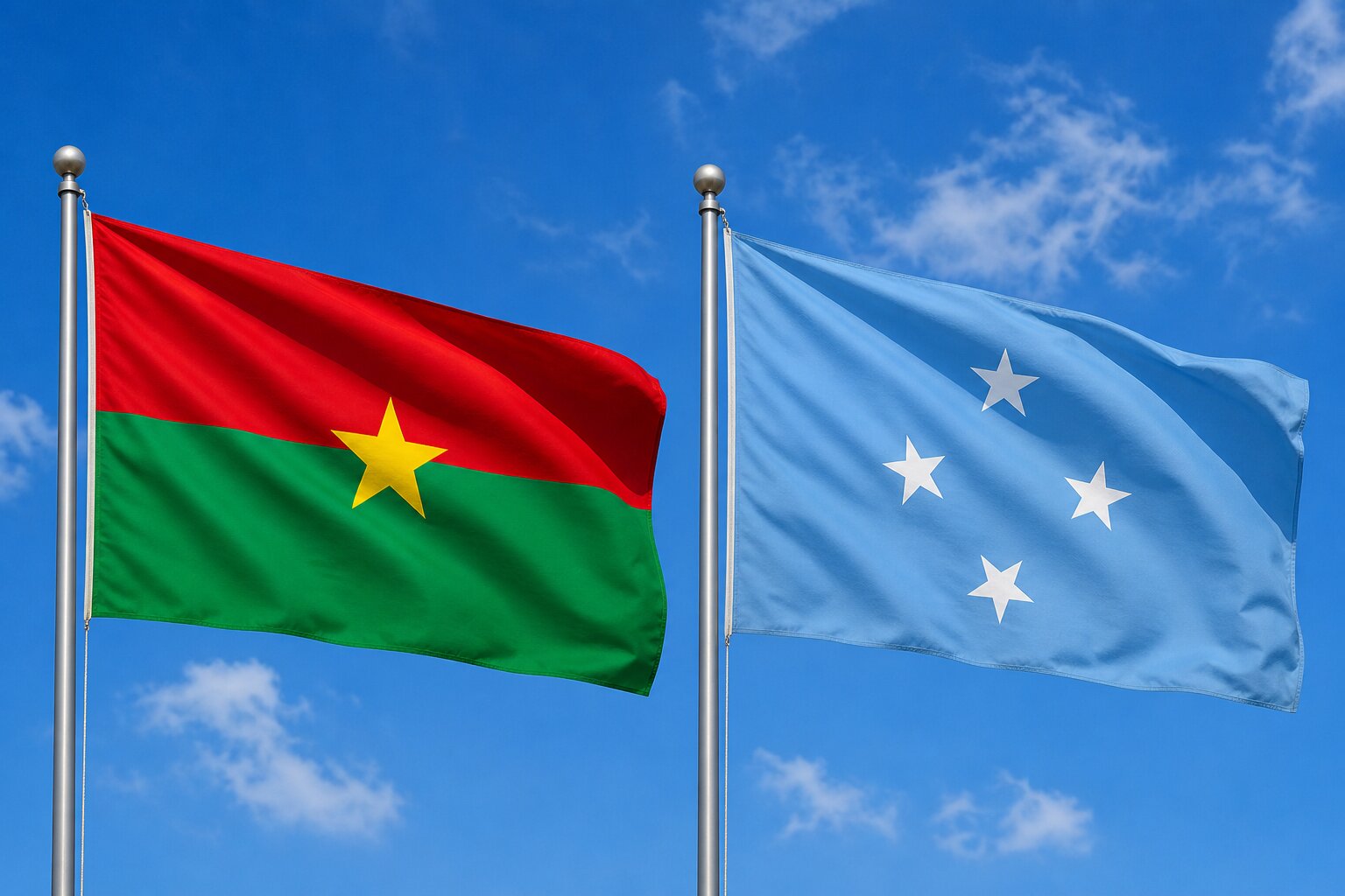 Micronesia and Burkina Faso Flag