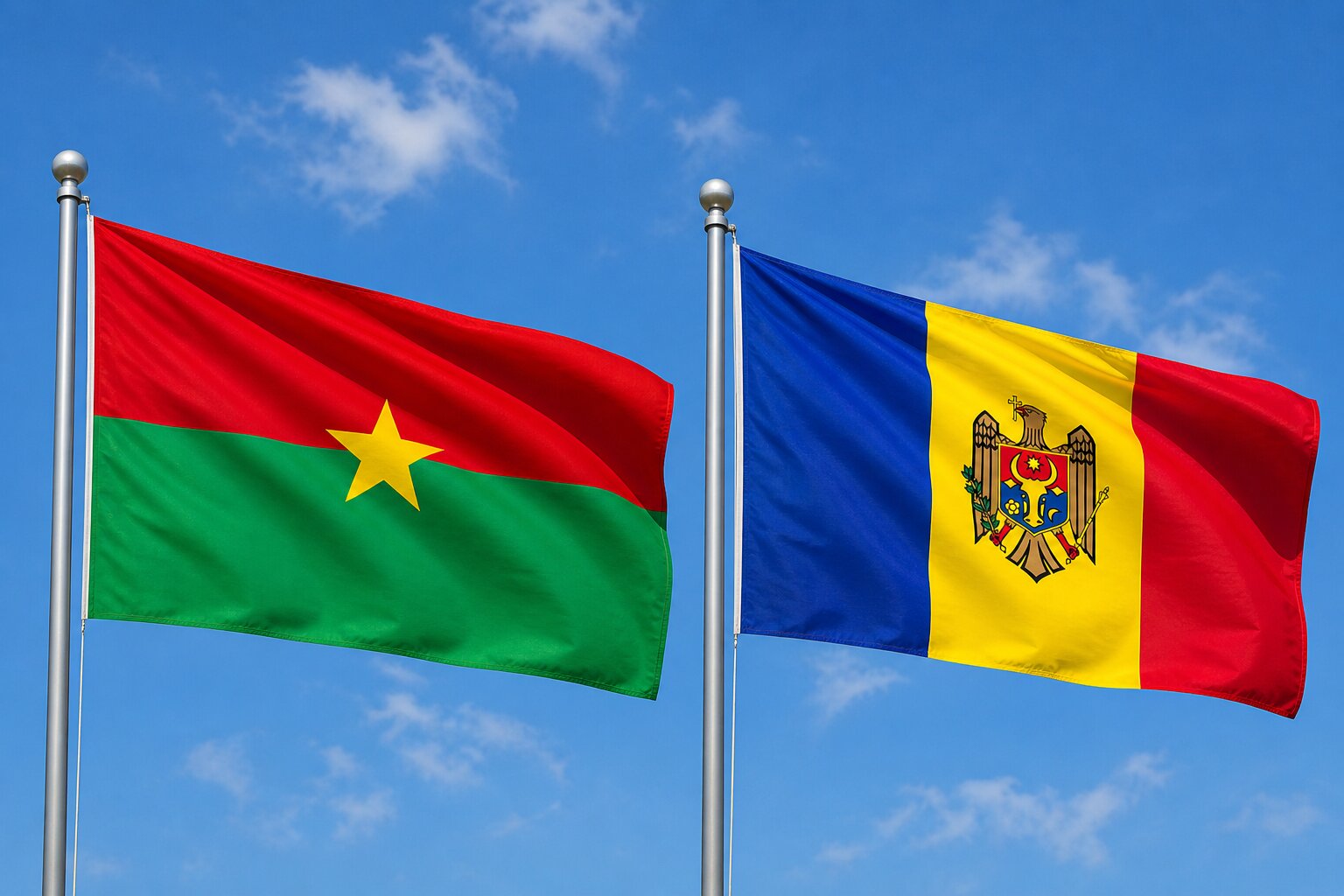 Moldova and Burkina Faso Flag