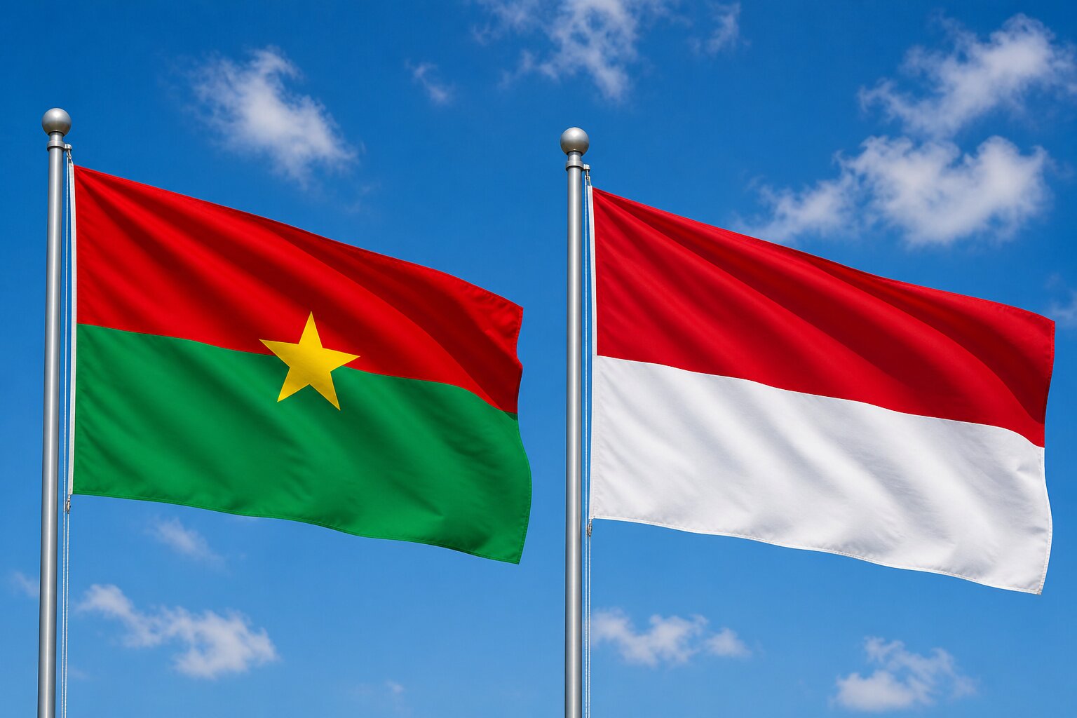 Monaco and Burkina Faso Flag