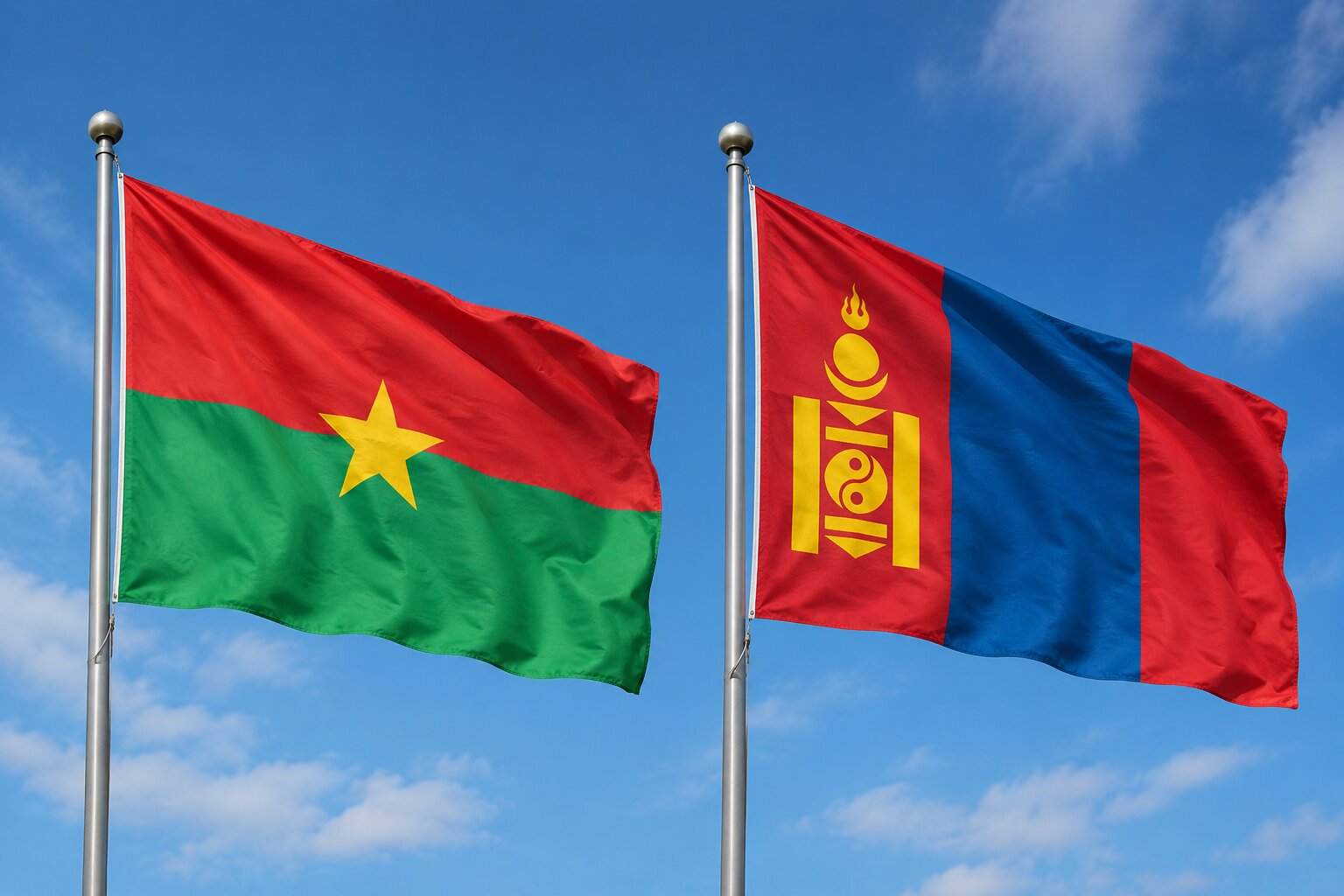 Mongolia and Burkina Faso Flag