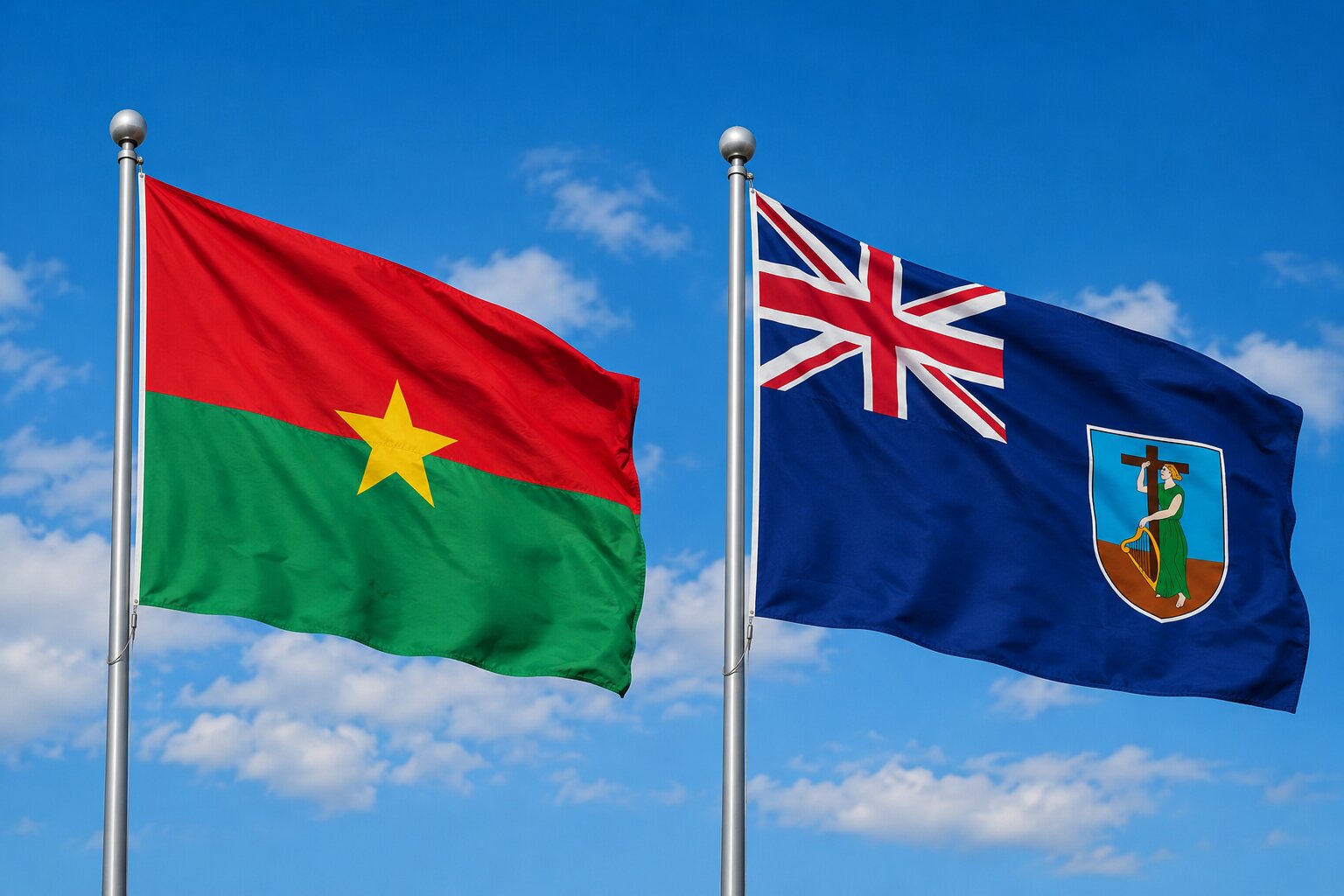 Montserrat and Burkina Faso Flag