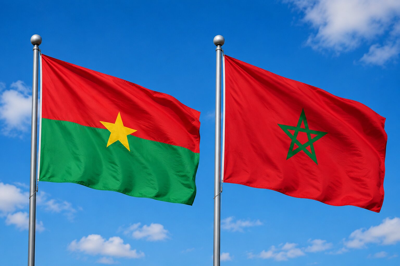 Morocco and Burkina Faso Flag