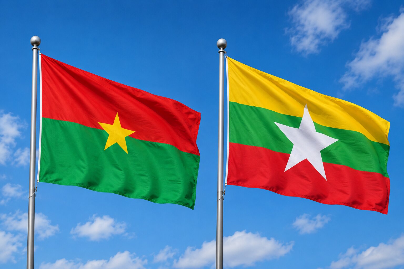 Myanmar and Burkina Faso Flag