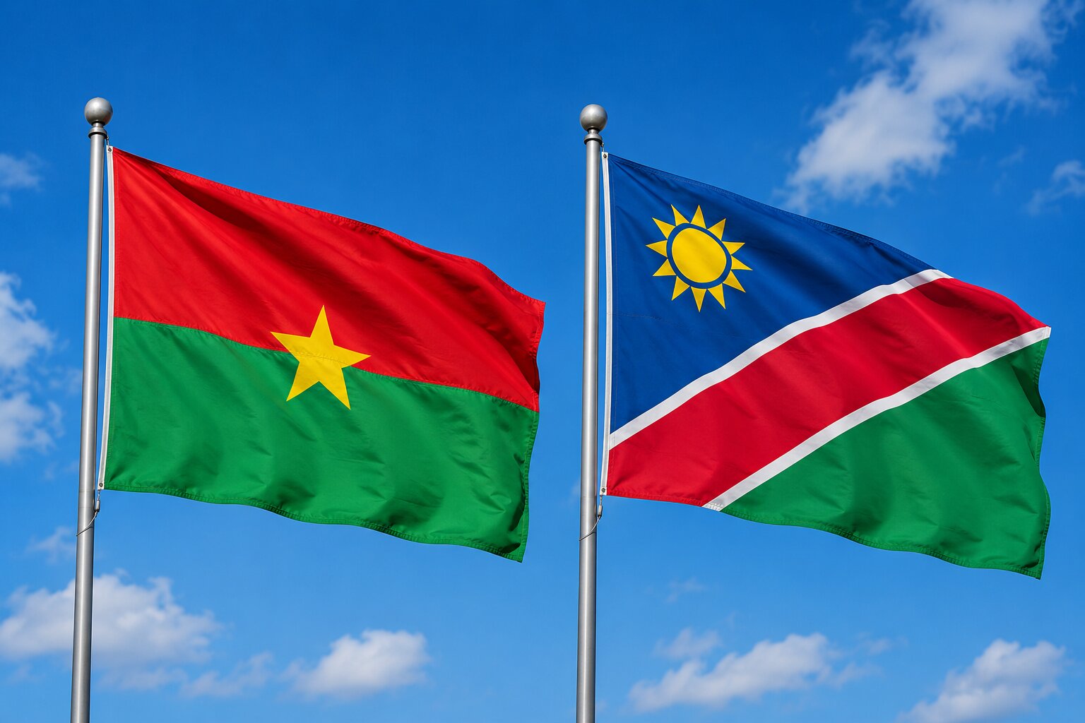 Namibia and Burkina Faso Flag