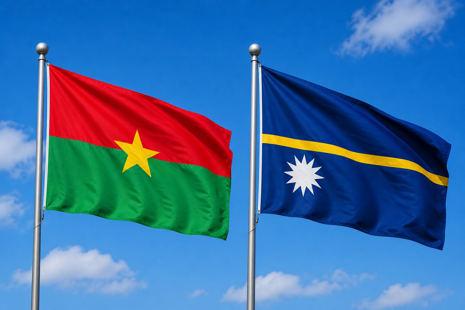 Nauru and Burkina Faso Flag