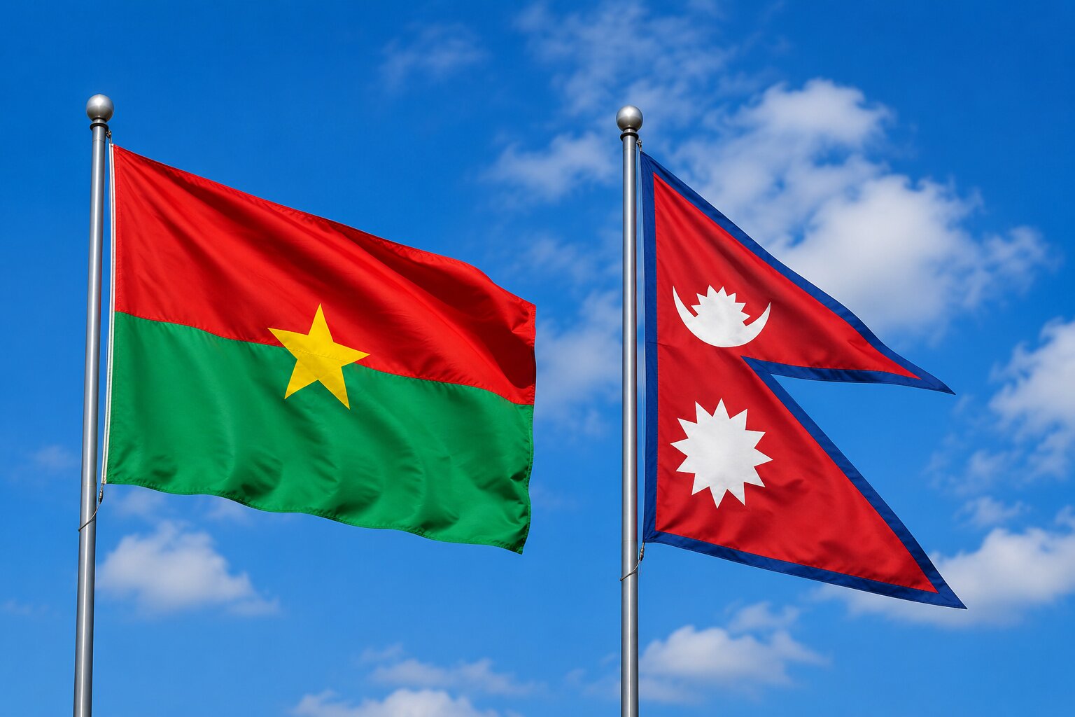 Nepal and Burkina Faso Flag