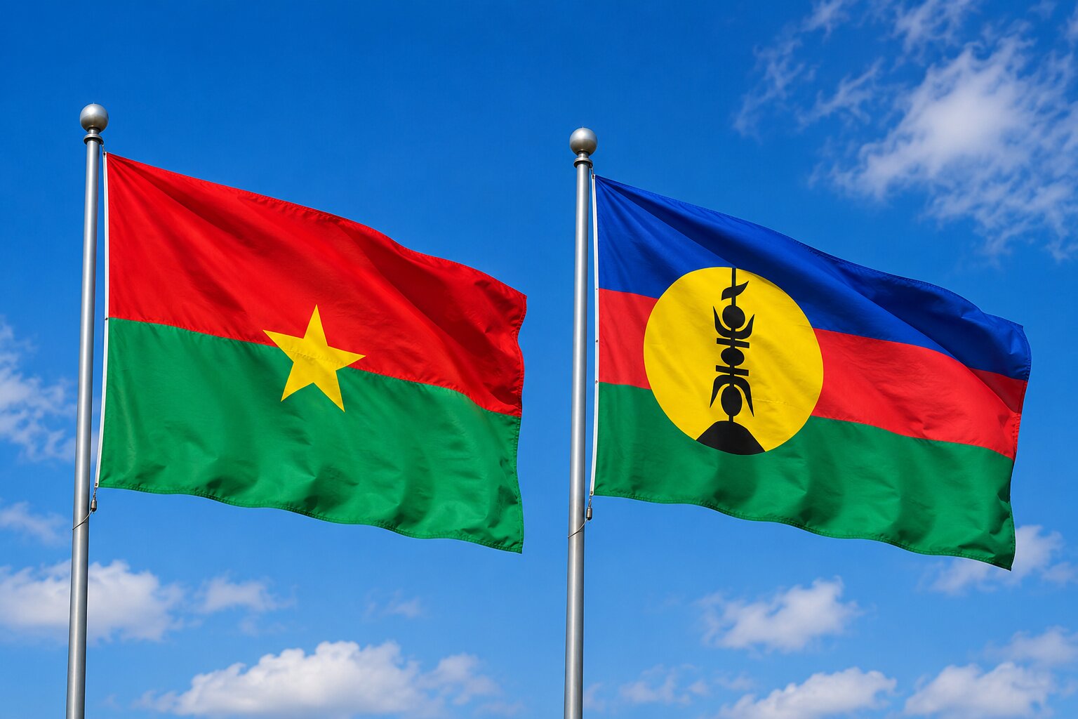 New Caledonia and Burkina Faso Flag
