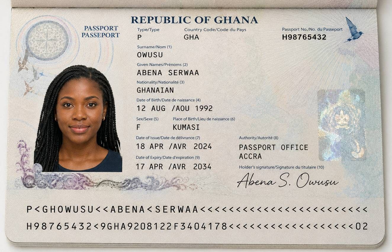 Passport Bio Page Scan Sample