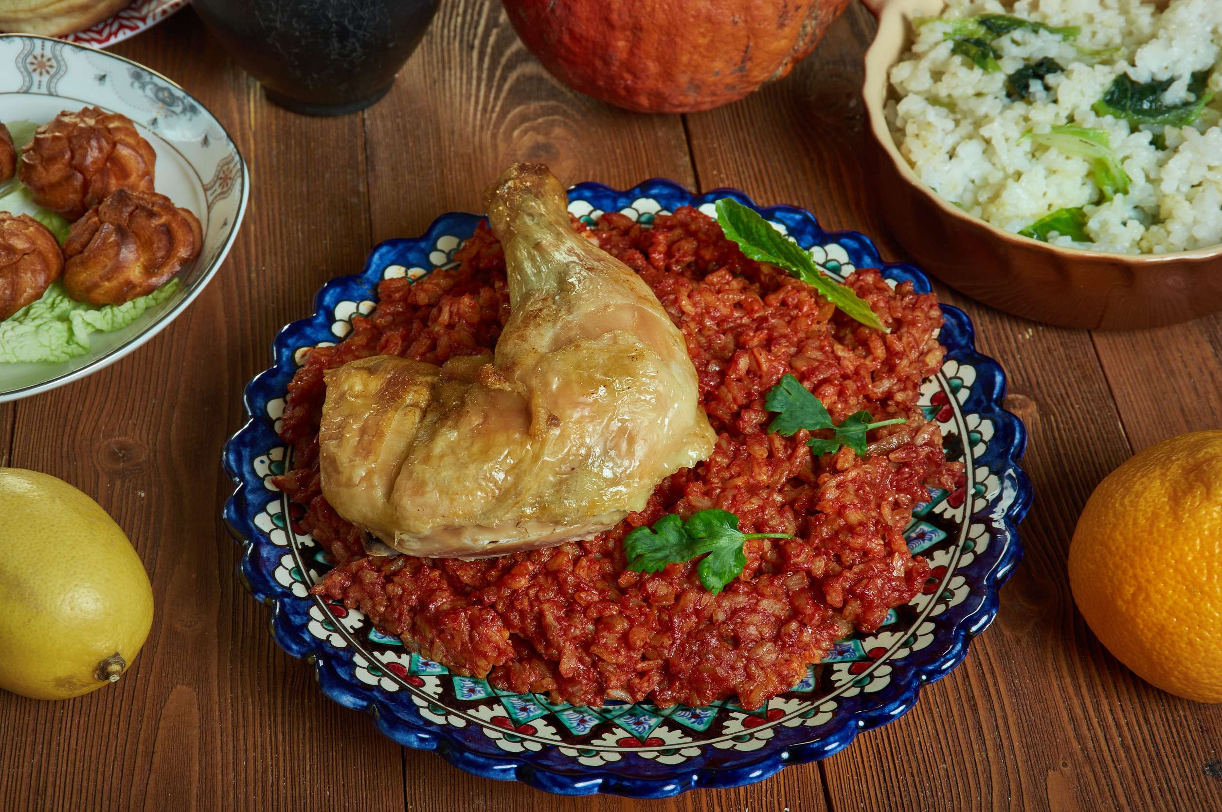Riz Gras Served With Meat And Vegetables