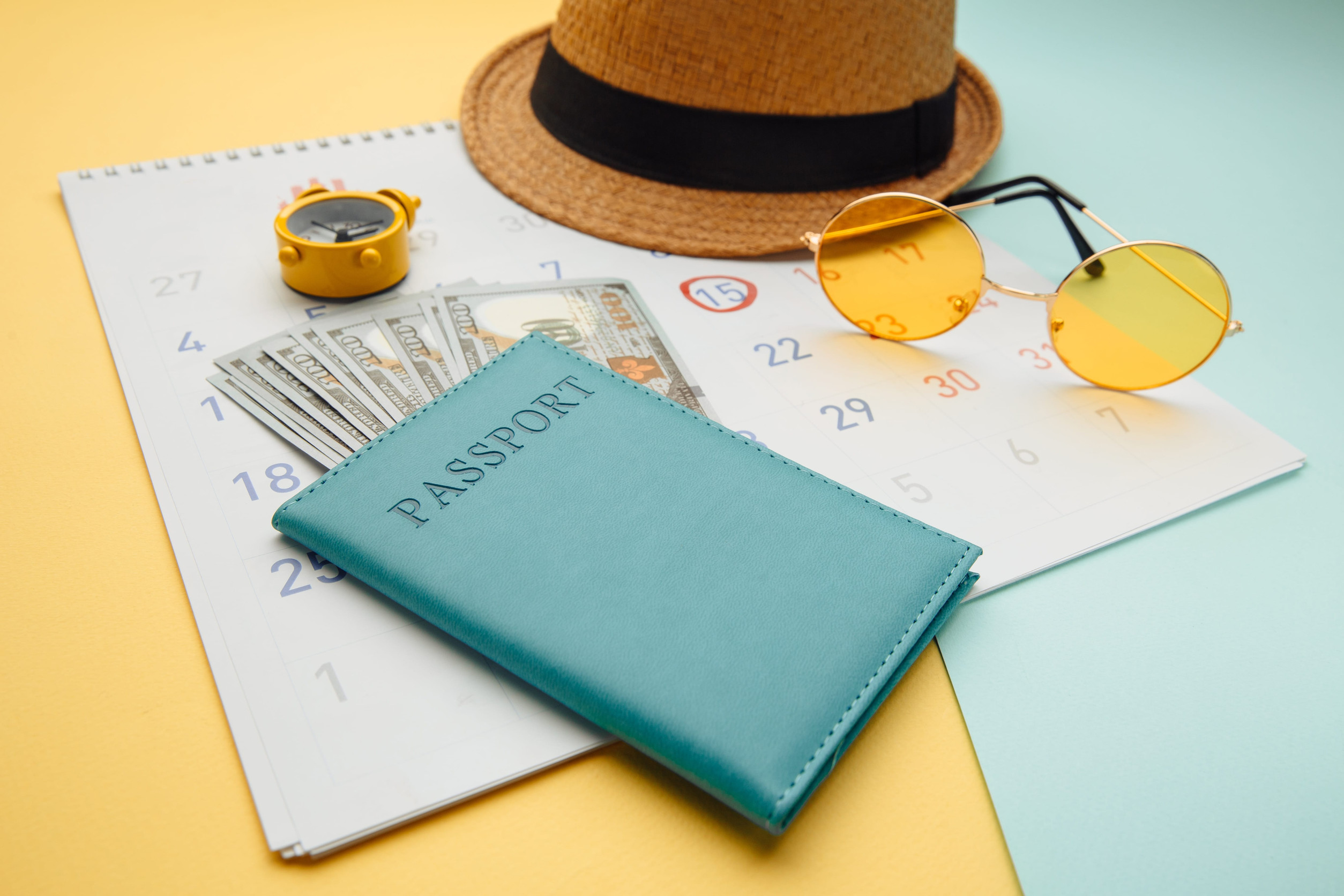 Summer Passport with Sunglasses and Hat